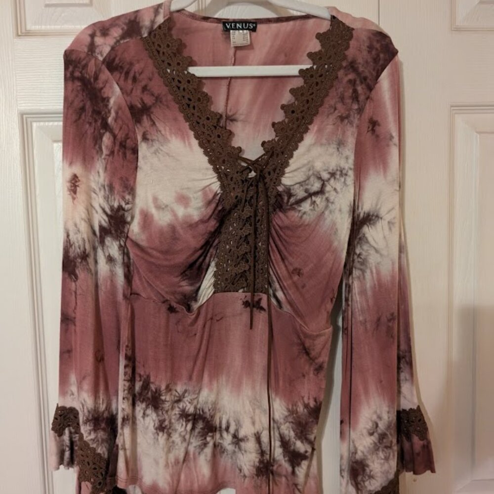 Venus pink tye-dye blouse